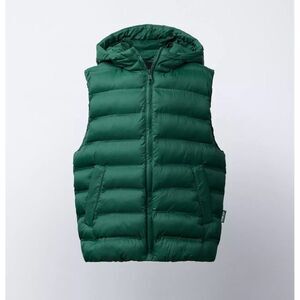 Zara Green Puffer Vest with Hood NWT Size 13-14 years old
